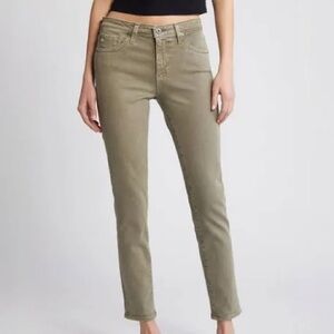 The Prima mid-rise cigarette jeans, green